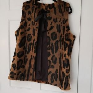 Talbots leopard "fur" vest